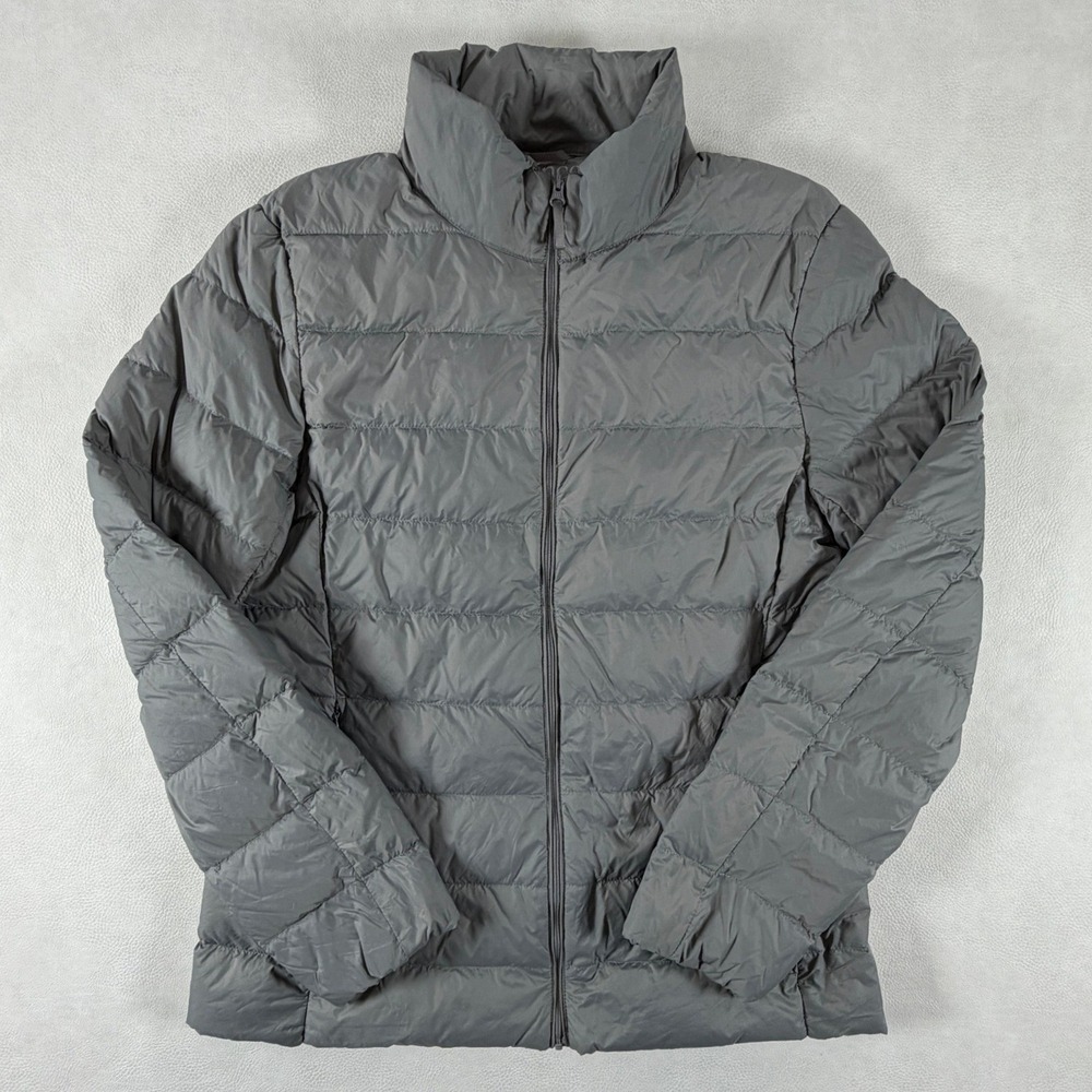 Quince Womens Gray Down Puffer Jacket Lightweight Full Zip Size Medium